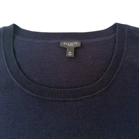 Talbot Vintage Love Birds Cotton Deep Navy Crew Neck Short Sleeve Sweater - Picture 5 of 9